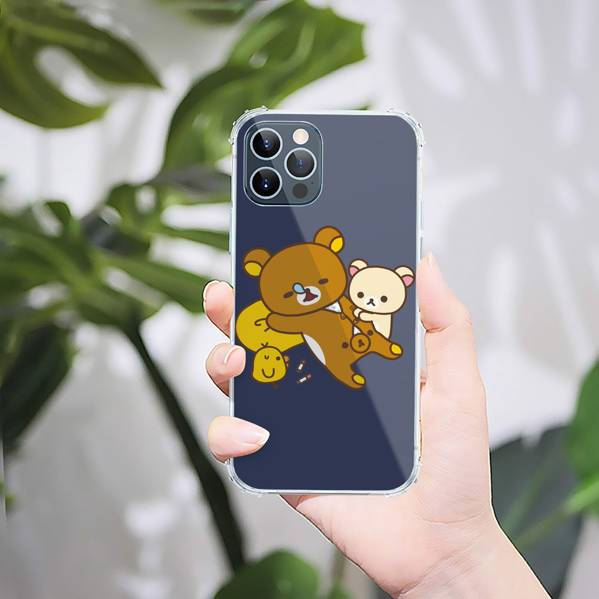 （画像用） リラックマ リラックマ キイロイトリ Rilakkuma Korilakkuma Kiiroitori 【iPhone 12シリーズ対応】透明スマホケース（クリアソフトケース）